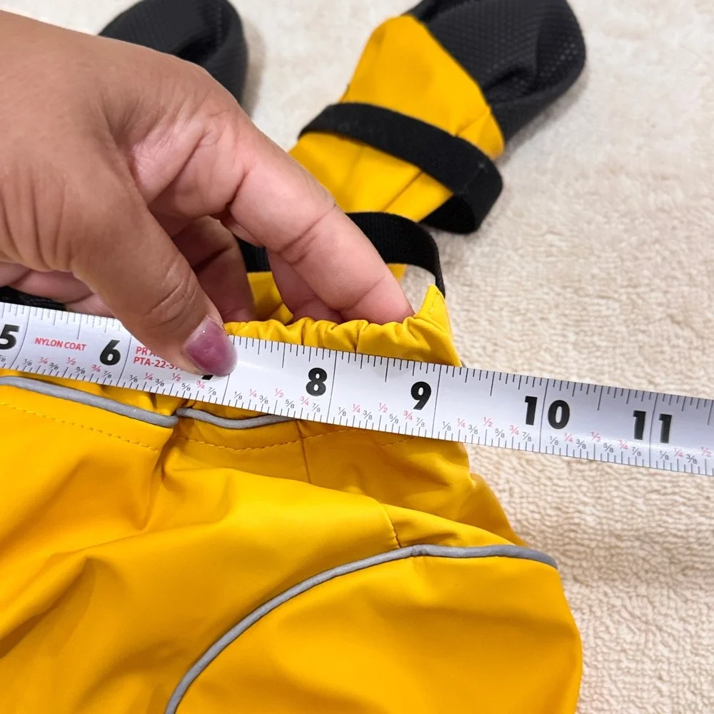 DogLemi Yellow Dog Raincoat Jumpsuit with Boots Size S